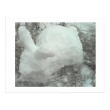 Bunny made of snow! post cards