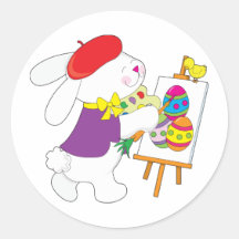 Bunny Painting Eggs Stickers