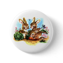 Bunny Patch Pinback Button