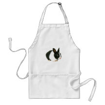 Bunny Rabbit Black & White Apron