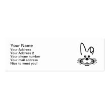 Bunny rabbit face business cards