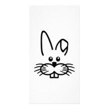 Bunny rabbit face photo cards