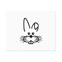Bunny rabbit face stretched canvas prints