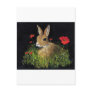 BUNNY RABBIT IN OIL PASTEL ON BLACK POST CARD