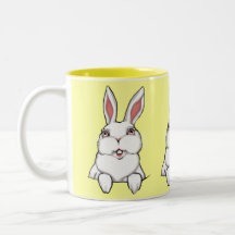 Bunny Rabbit Mug Coffee Cup Yellow Bunny Cup