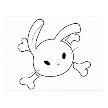 bunny skull postcards