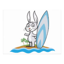 Bunny Surfer Postcard