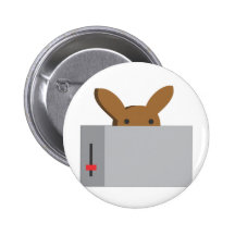 bunny toaster pinback button