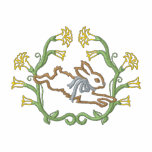 Bunny with lilies embroidered shirts
