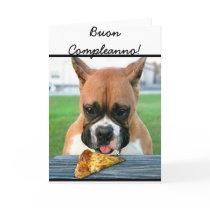 Buon Compleanno boxer dog greeting card