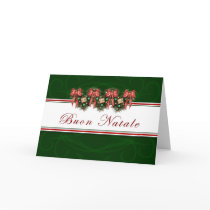 Buon Natale - Italian Garland Red Bows Card