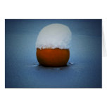 Buoy in icy water greeting card