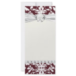 burgandy and white bird damask ornate pattern rack cards