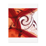 Burgandy-Floral-Turtle Postcard
