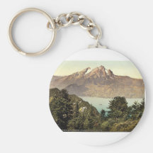 Burgenstock and Pilatus, Lake Lucerne, Switzerland Keychains