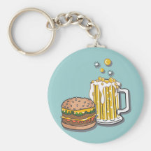 Burger and a Brew Keychain