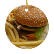 burger and fries christmas ornament