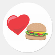 Burger Love!  Customisable: Round Sticker