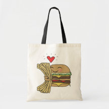 Burger Loves Fries Tote Bags