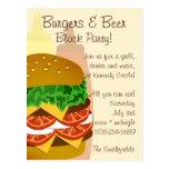 Burgers and Beer, Block Party Invitation postcards