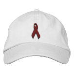 burgundy awareness ribbon embroidered hats