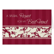 Burgundy Best Friend Maid of Honour Invitation Car