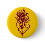 Burgundy Peacock Feather buttons