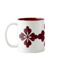 Burgundy Red Jacquard Cutout Design mugs