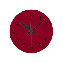 Burgundy Red Kitchen Wall Clock