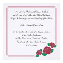 Burgundy Roses Invitation