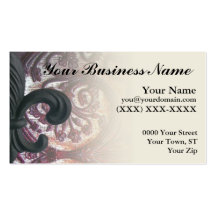 burgundy/sand "iron fleur de lis" business card