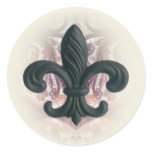 burgundy/sand "iron fleur de lis" invitation seals stickers