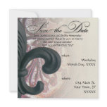 burgundy/sand "iron fleur de lis" SAVE THE DATE invitations