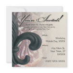 burgundy/ sand "iron fleur de lis" square invitations
