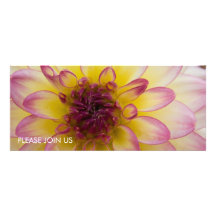 Burgundy, Yellow & White Dahlia Invitation