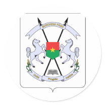 Burkina Faso Coat of arms BF Round Stickers