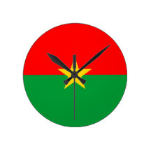 burkina faso country flag clock