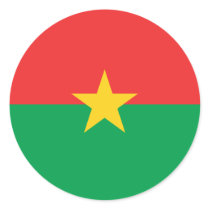 Burkina Faso Flag BF Round Sticker