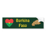 Burkina Faso Flag Heart + Map Bumper Sticker bumper stickers