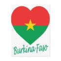 Burkina Faso Flag Heart postcards