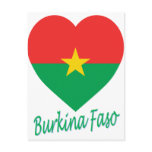 Burkina Faso Flag Heart postcards
