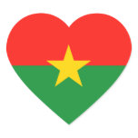Burkina Faso Flag Heart Sticker