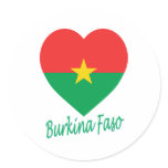 Burkina Faso Flag Heart stickers
