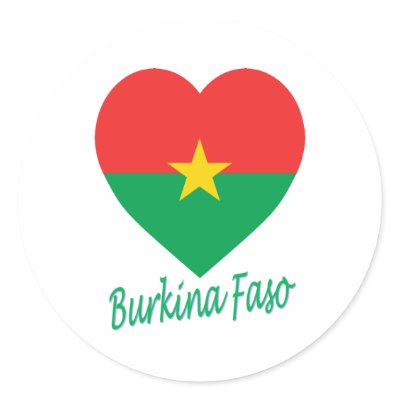Burkina Faso Flag Heart Stickers by Vexillophile