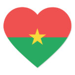Burkina Faso Flag Heart Sticker
