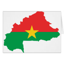 Burkina Faso Flag map BF Card
