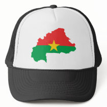 Burkina Faso Flag map BF Trucker Hats