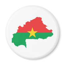 Burkina Faso Flag map BF Fridge Magnet