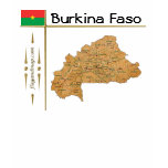 Burkina Faso Flag + Map T-Shirt