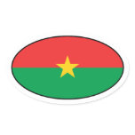 Burkina Faso Flag Oval Sticker